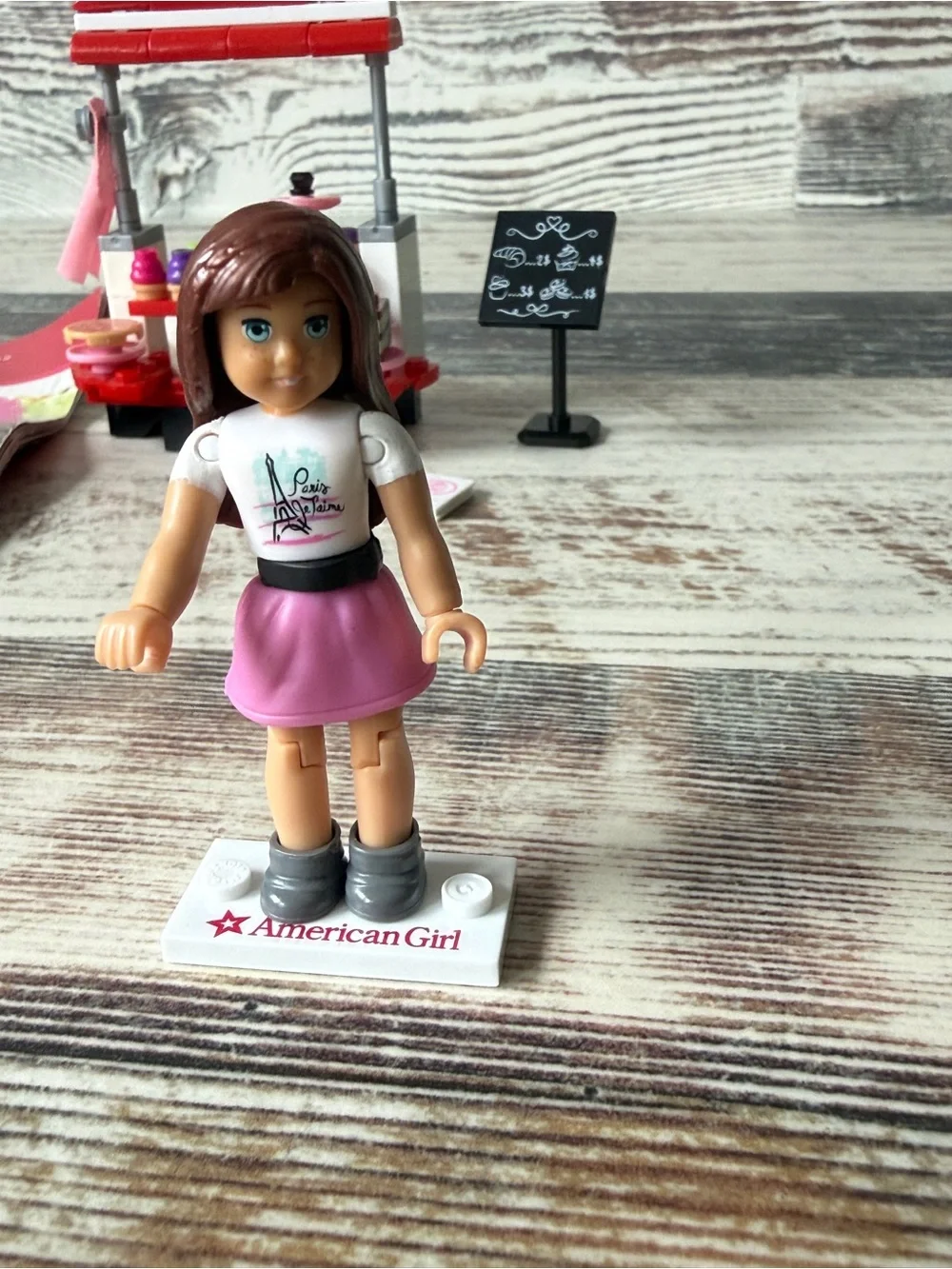 Mega Bloks AMERICAN GIRL Doll GRACE Pastry Cart Set w Figure Manual MISSING 1 pc